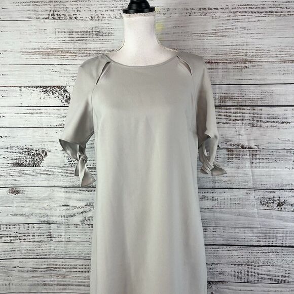 Banana Republic Dress size Small Light Gray Crepe Knee Wedding Church Dinner - Picture 2 of 11